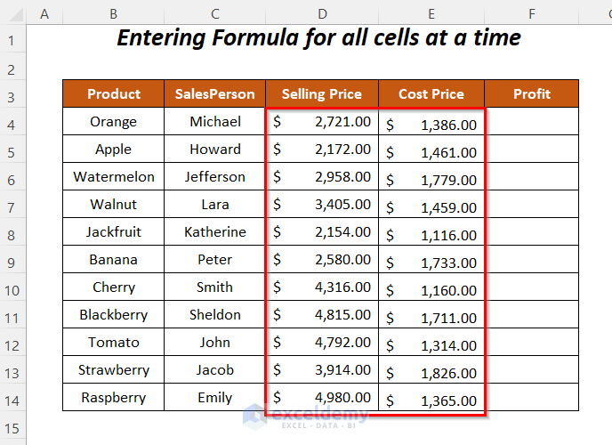 How to Copy a Formula in Excel Without Dragging 10 Methods ExcelDemy