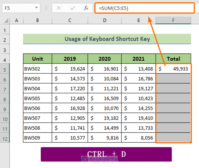 How to Copy Formula in Excel Down the Column (7 Methods)