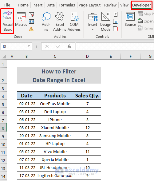 How to Filter Date Range in Excel (5 Easy Methods)