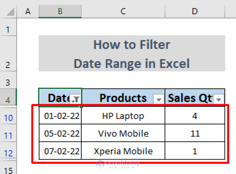 How to Filter Date Range in Excel (5 Easy Methods)