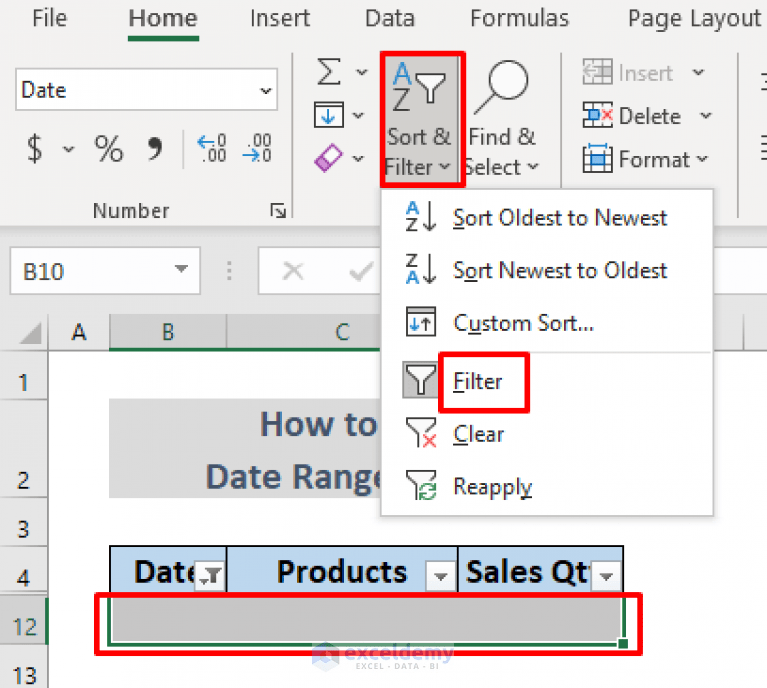How to Filter Date Range in Excel (5 Easy Methods)