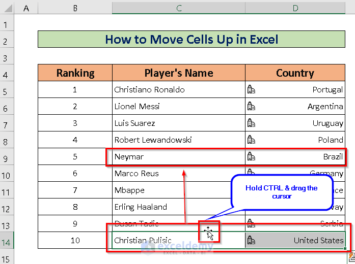 How to Move Cells Up in Excel (3 Easy Ways) ExcelDemy