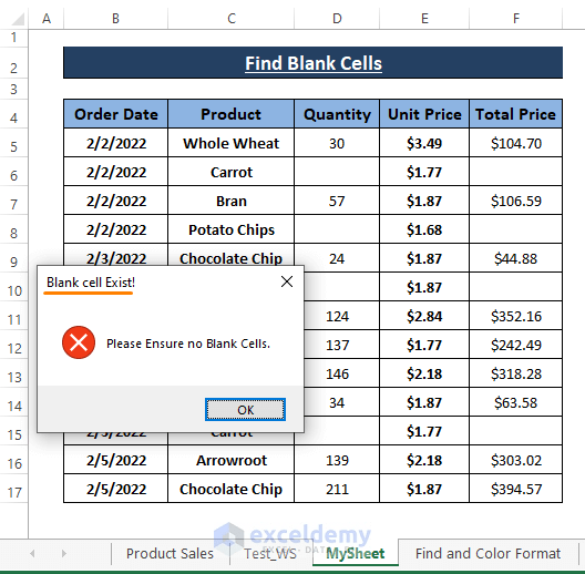 How to Find Blank Cells Using VBA in Excel 6 Methods ExcelDemy