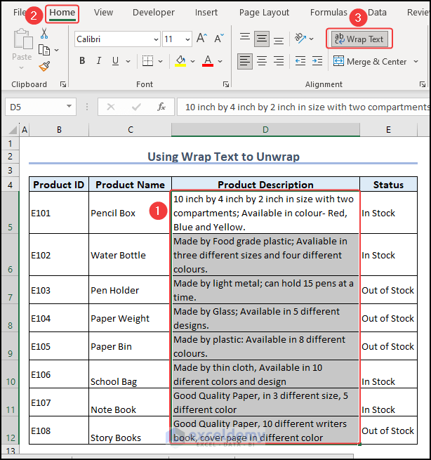 How to Wrap Text in Excel Cell (5 Easy Ways) ExcelDemy