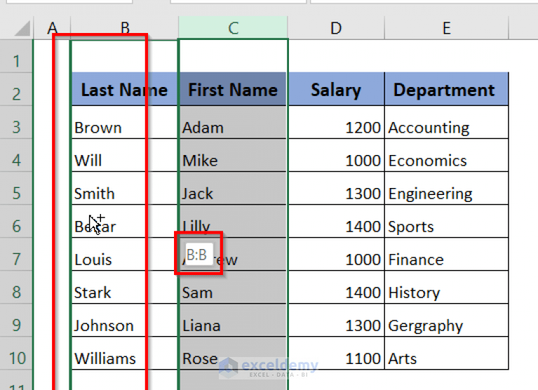 How to Move Columns in Excel Table (5 Methods) ExcelDemy