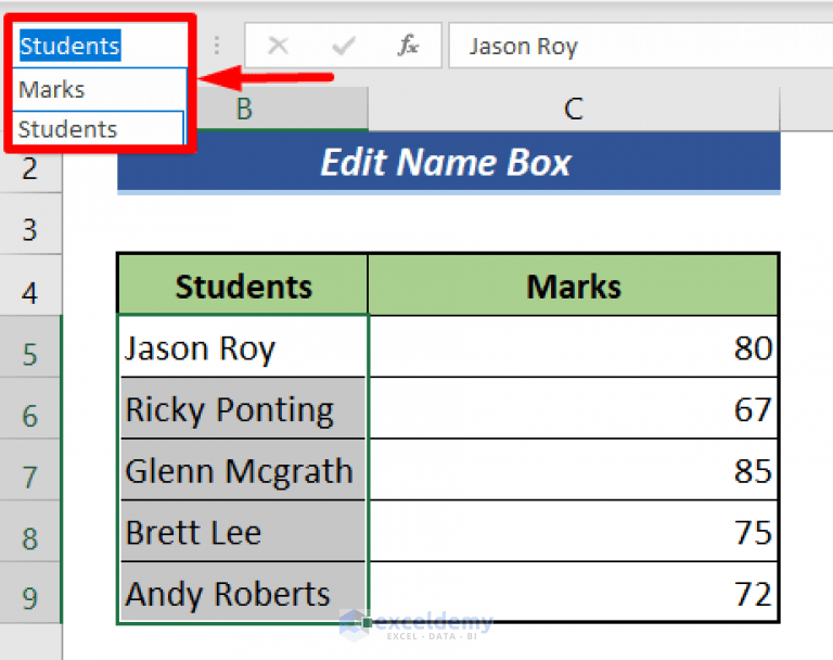 How to Edit Name Box in Excel (Edit, Change Range and Delete)