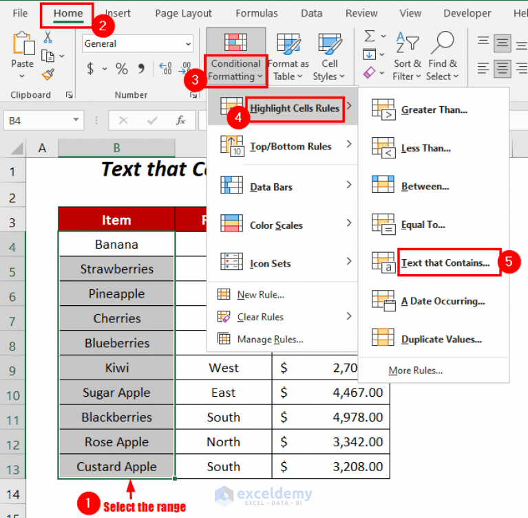 Conditional Formatting for Partial Text Match in Excel (9 Examples)