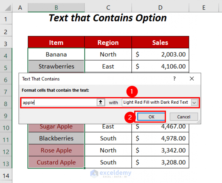 Conditional Formatting for Partial Text Match in Excel (9 Examples)