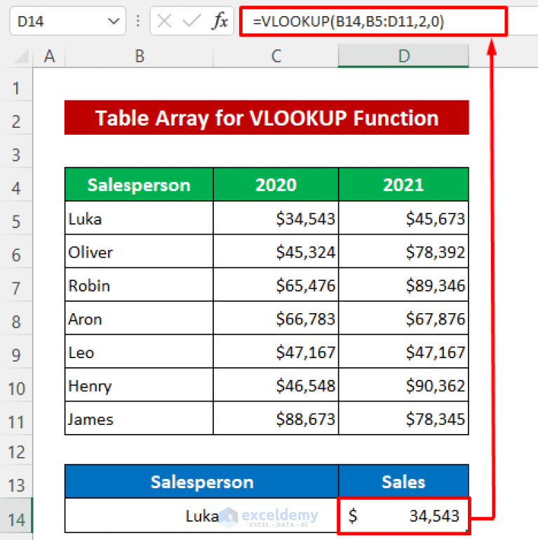 How to Create a Table Array in Excel (3 Methods) ExcelDemy