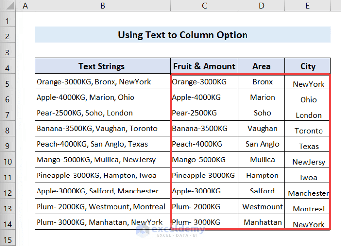How to Extract Text Between Two Commas in Excel (4 Methods)