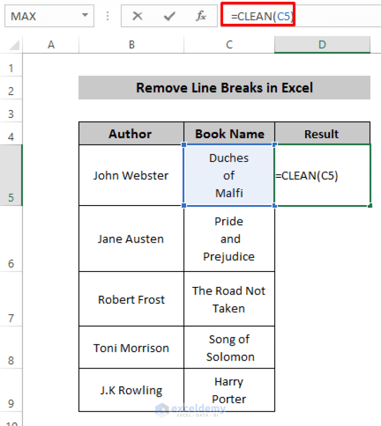 How to Remove Line Breaks in Excel (5 Ways) ExcelDemy