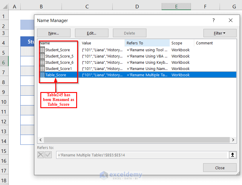 How to Rename a Table in Excel (5 Ways) ExcelDemy