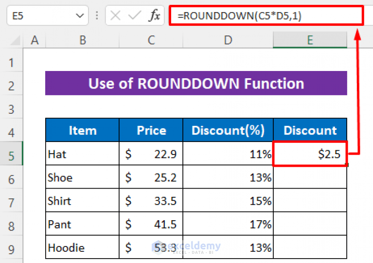 How to Round a Multiplication Formula in Excel (5 Easy Methods)
