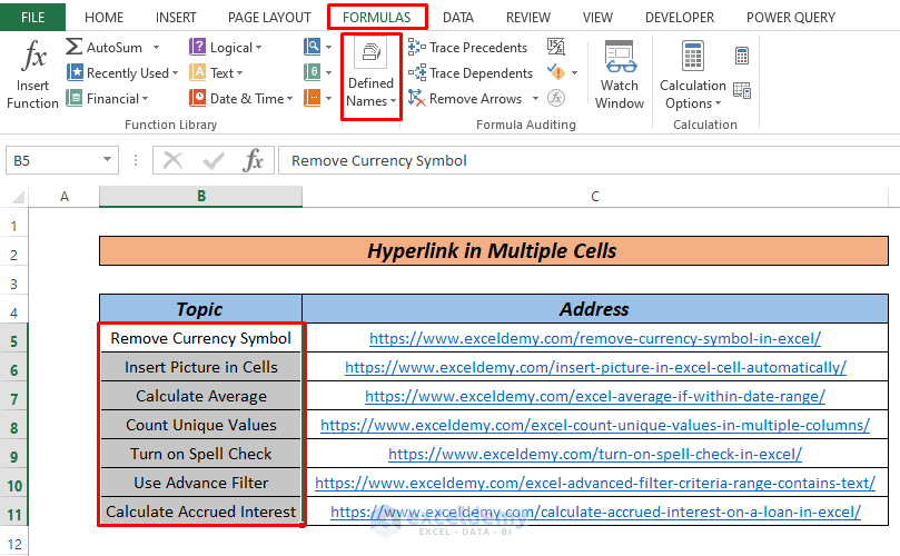 How to Hyperlink Multiple Cells in Excel (3 Ways) ExcelDemy