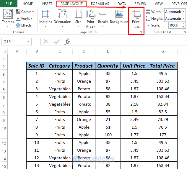 How to Remove Print Titles in Excel (3 Methods) ExcelDemy