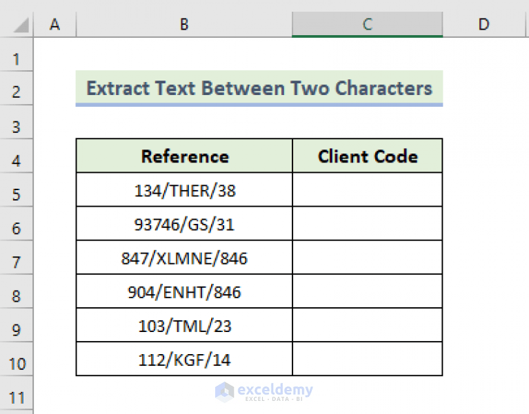 How to Extract Text Between Two Characters in Excel (4 Methods)