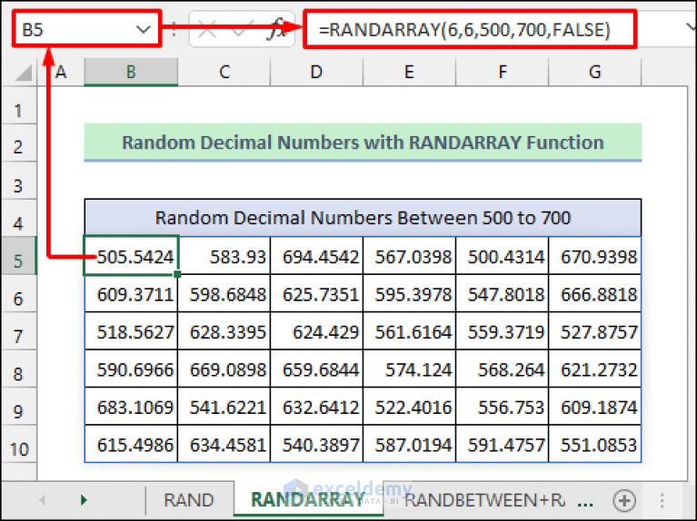 Generate Random Number in Excel with Decimals (3 Methods)
