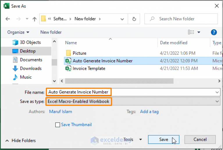 Auto Generate Invoice Number in Excel (with 4 Quick Steps) ExcelDemy