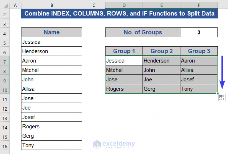How to Split Data into Equal Groups in Excel (3 Methods) ExcelDemy