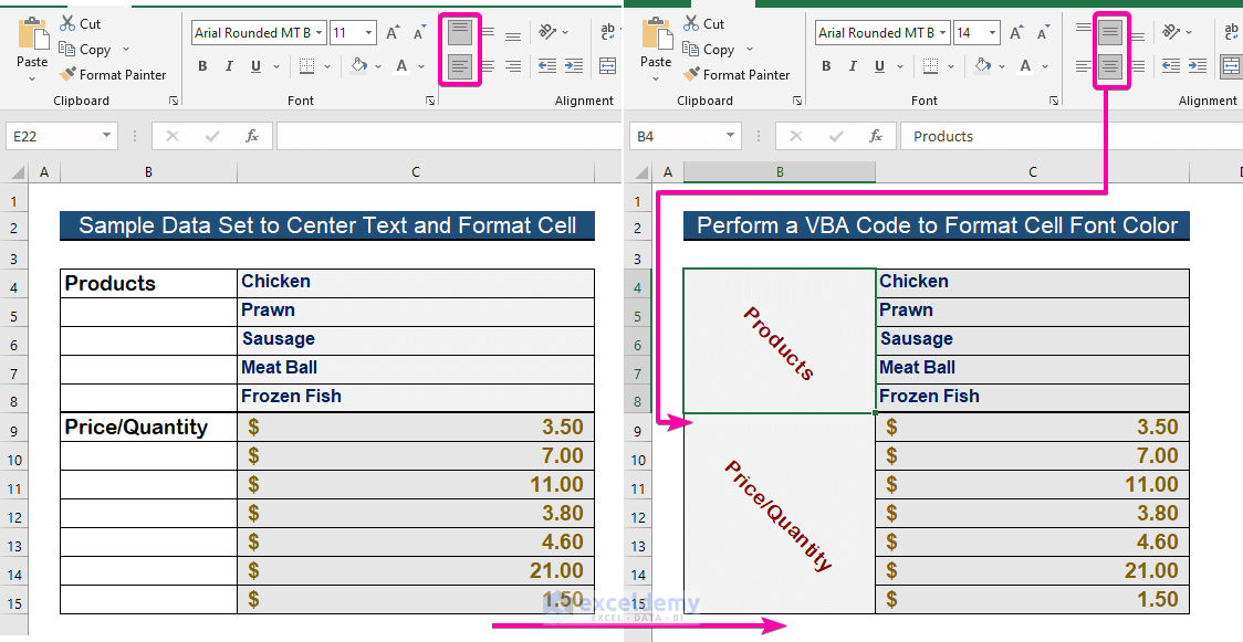 How to Format Cell and Center Text with Excel VBA (5 Ways) ExcelDemy