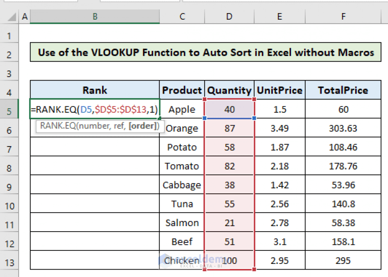 How to Auto Sort in Excel without Macros (3 Methods) ExcelDemy