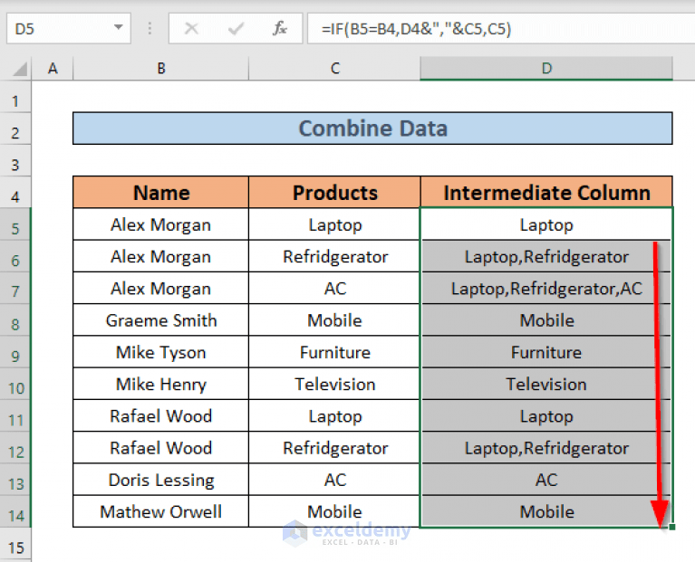 How to Combine Cells with Same Value in Excel (3 Easy Ways)