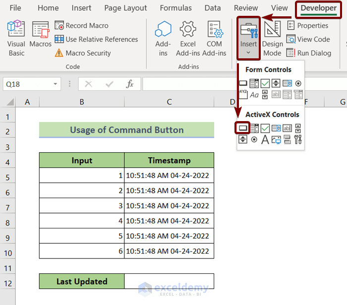 Excel Macro Insert Date and Time in a Cell (4 Examples) ExcelDemy
