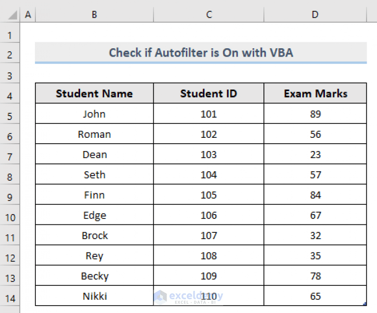 Excel VBA to Check If AutoFilter is On (4 Easy Ways) ExcelDemy