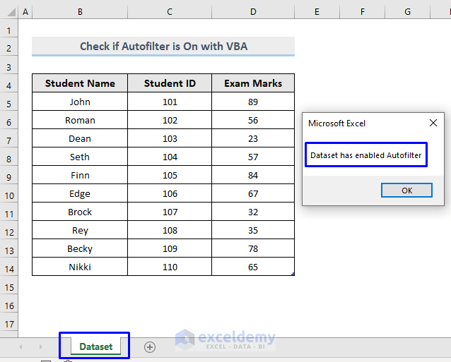 Excel VBA to Check If AutoFilter is On (4 Easy Ways) ExcelDemy