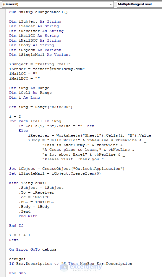 VBA to Generate Multiple Lines in Email Body in Excel 2 Methods