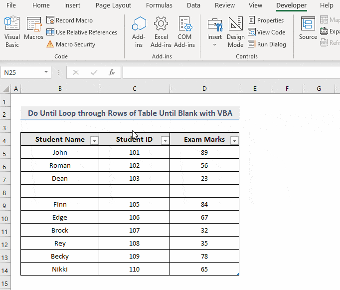 VBA to Loop through Rows of Table in Excel (11 Methods) ExcelDemy