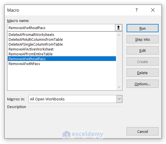 Excel VBA Remove AutoFilter If It Exists 7 Methods ExcelDemy
