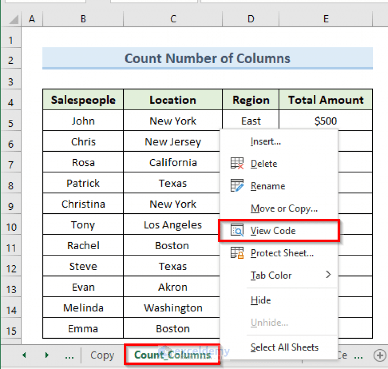 Excel VBA to Select Used Range in Column (8 Examples) ExcelDemy