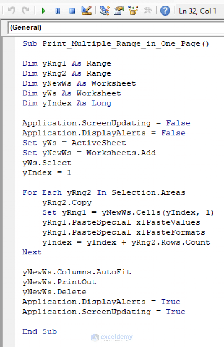 Excel VBA Set Print Area for Multiple Ranges (5 Examples) ExcelDemy