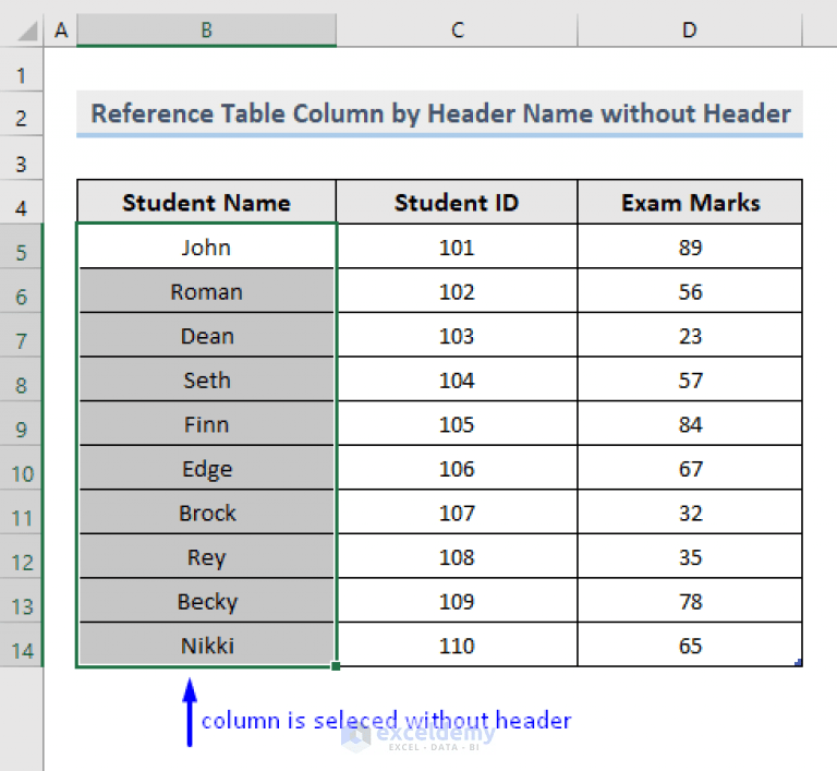 Reference Table Column by Name with VBA in Excel (6 Criteria)