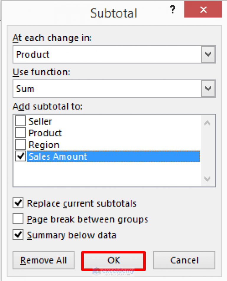 How to Add Subtotals in Excel (4 Easy Methods) ExcelDemy