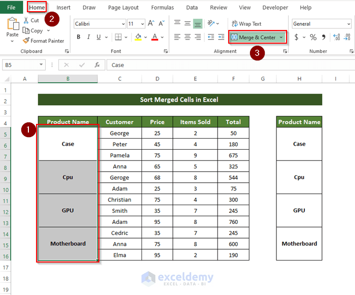 How to Filter in Excel with Merged Cells (StepbyStep Procedure)