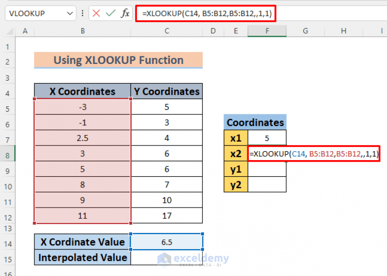 How to Interpolate Between Two Values in Excel (6 Ways)