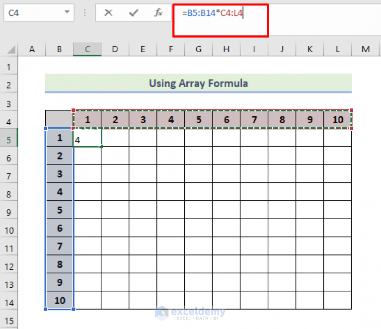 How to Make Multiplication Table in Excel (4 Methods) ExcelDemy