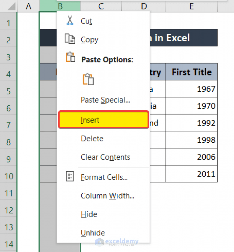 How to Move Rows Down in Excel (6 Ways) ExcelDemy