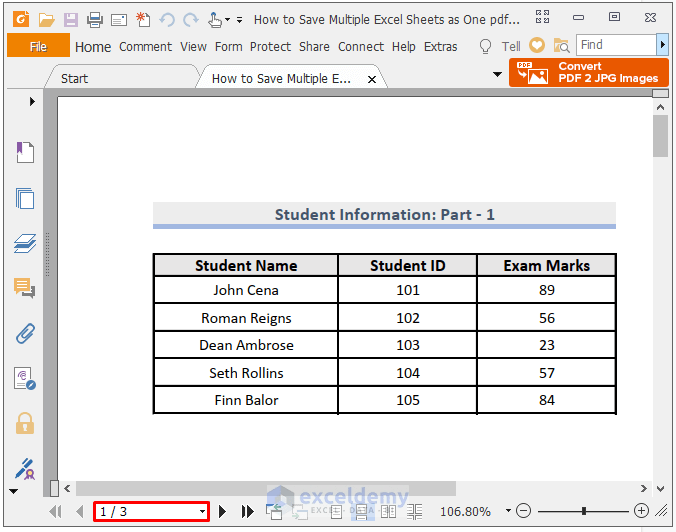 How to Save Multiple Excel Sheets as One PDF (2 Easy Methods)