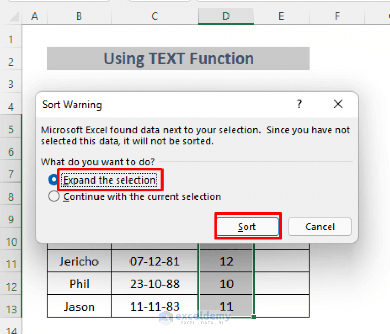 How to Sort Dates in Excel by Month and Year (4 Easy Methods)