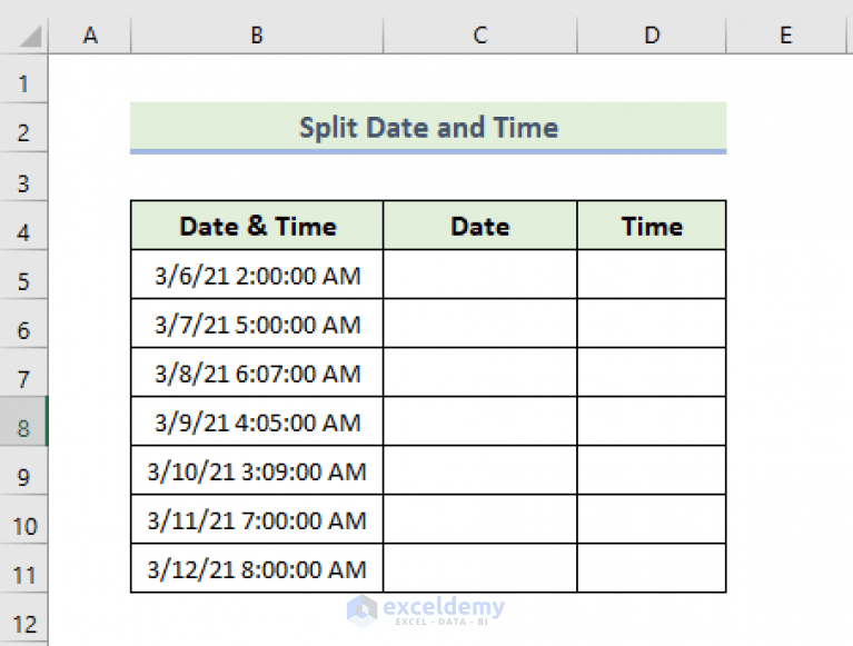 How to Split Date and Time in Excel (8 Easy Methods) ExcelDemy