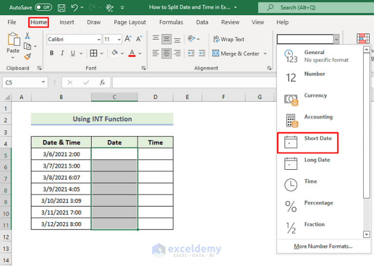 How to Split Date and Time in Excel (8 Easy Methods) ExcelDemy