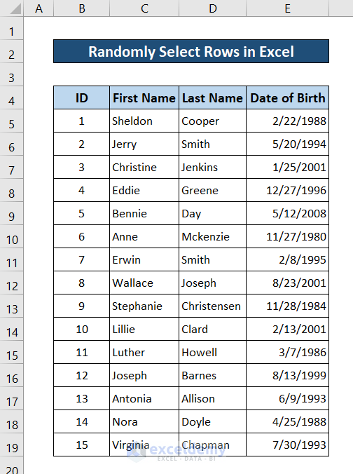 How to Randomly Select Rows in Excel (2 Ways) ExcelDemy