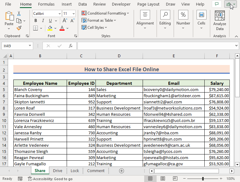 How to Share Excel File Online (2 Practical Examples) ExcelDemy