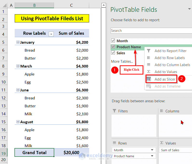 How to Insert Slicer in Excel (3 Simple Methods) ExcelDemy