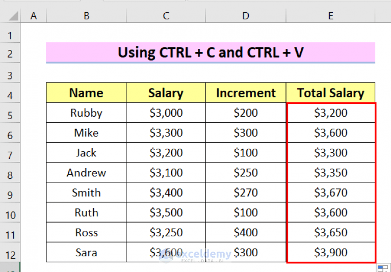 How to Drag Formula in Excel with Keyboard (7 Easy Methods)