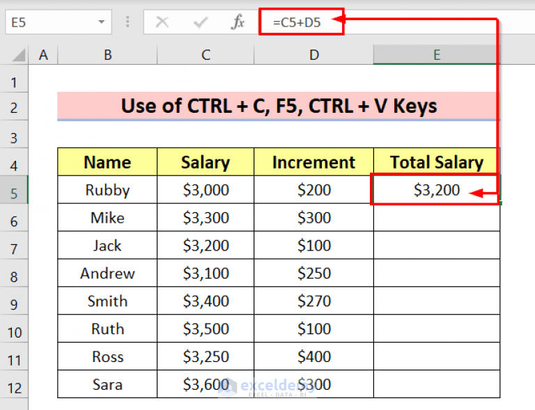 How to Drag Formula in Excel with Keyboard (7 Easy Methods)
