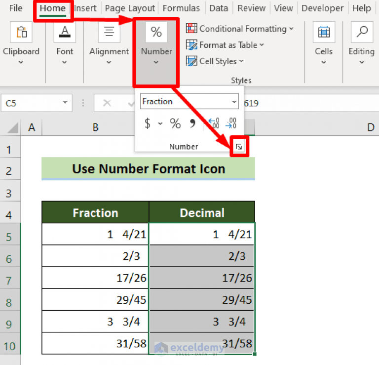 Convert Fraction to Decimal in Excel (2 Simple Approaches) ExcelDemy